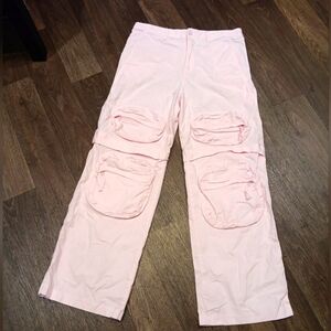 Zara Light Pink Trousers Cargo Pants Size 6 Semi New